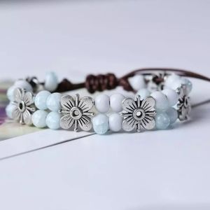 Vintage Woven Flower Bead Bracelet